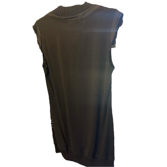 Forla Paris Black Embroidered V-Neck Top, Avant Garde, Artsy, NEW w/ TAGS, L - Picture 4 of 8